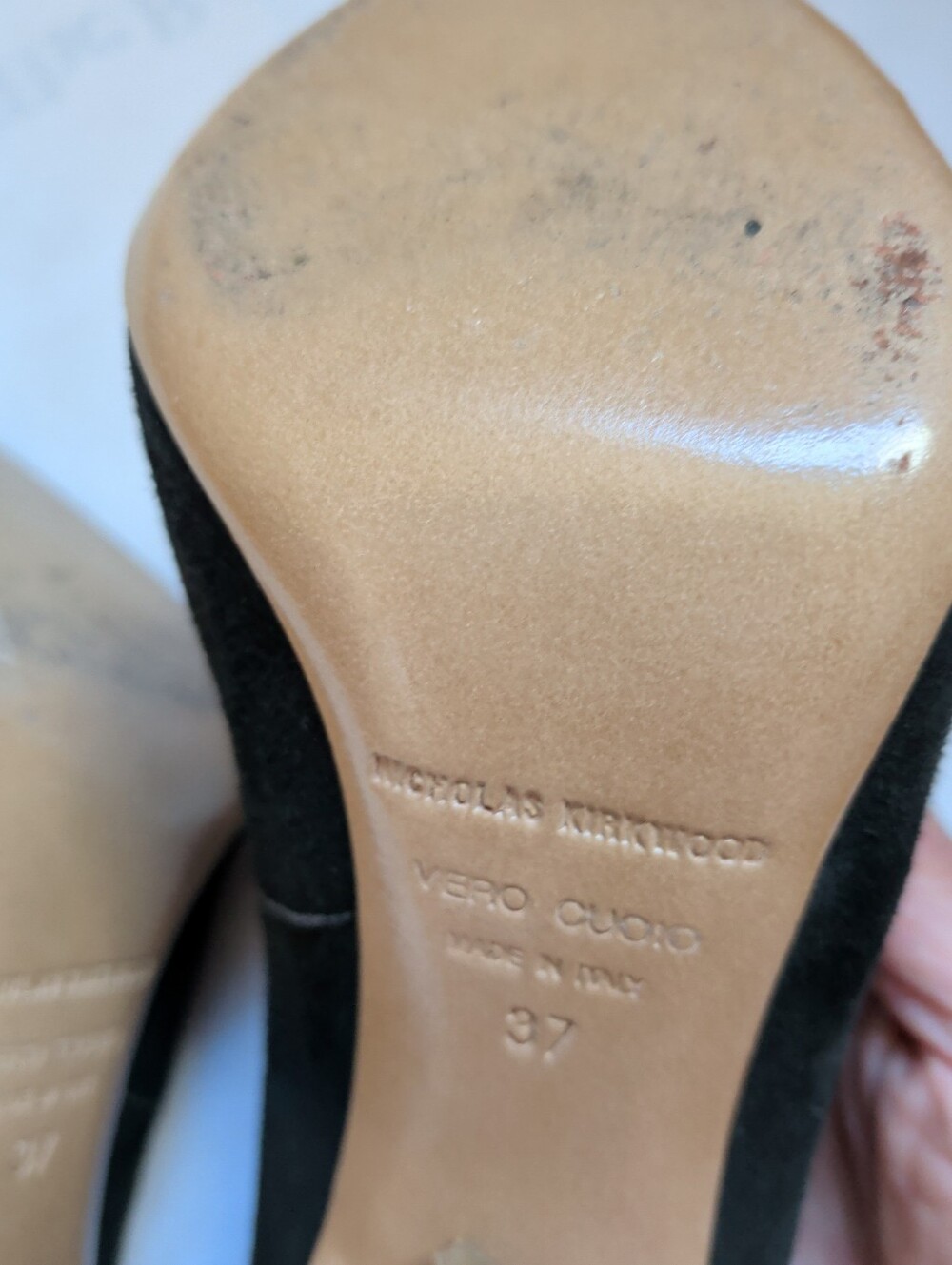 Nicholas Kirkwood Black Suede Heels With Lace Appliques - Picture 8 of 8